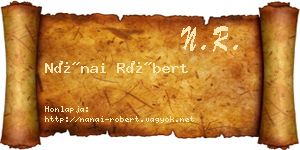Nánai Róbert névjegykártya