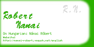 robert nanai business card